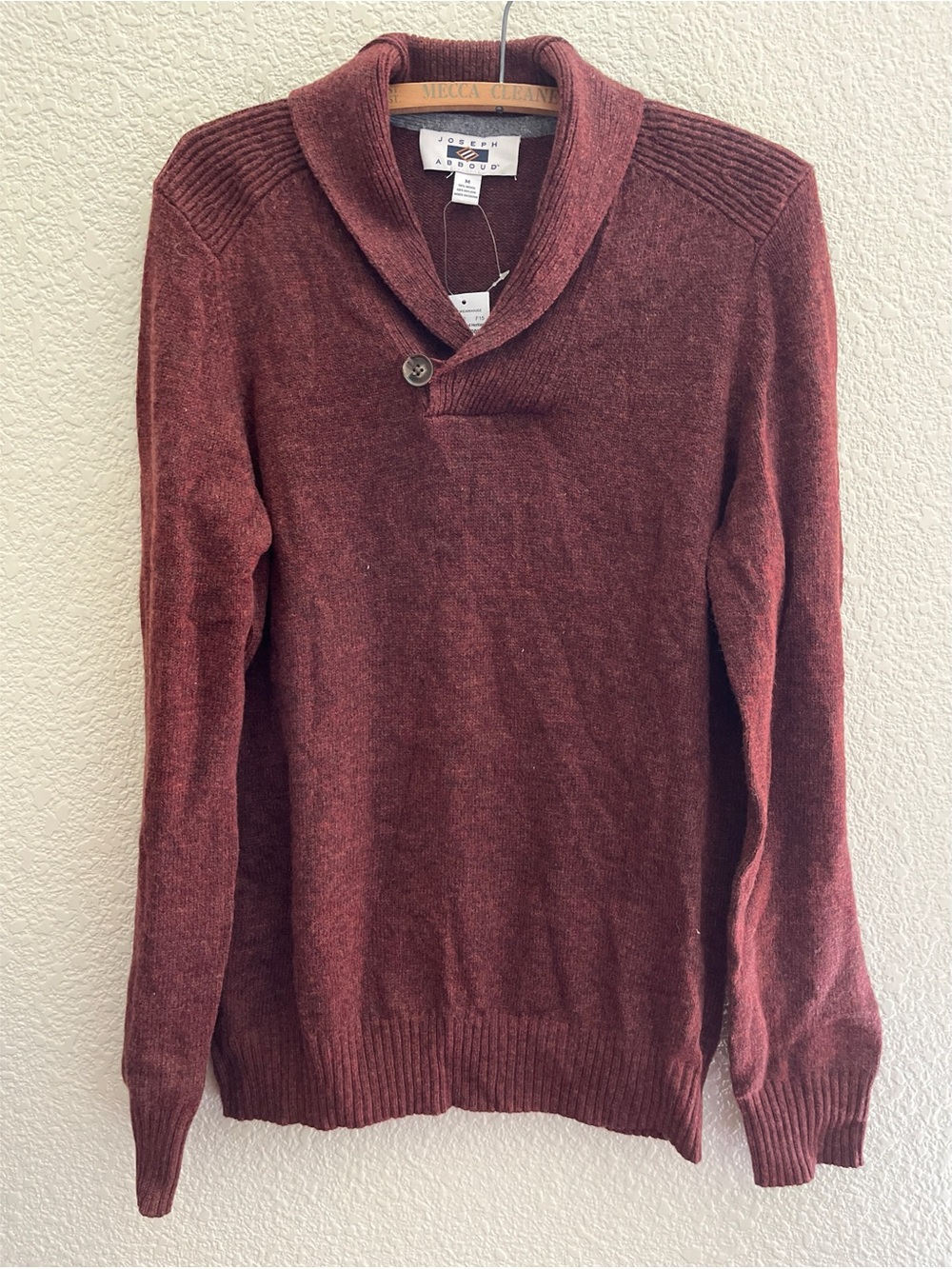 New Joseph Abboud Burgundy Wool Blend Sweater Men’s Size Medium